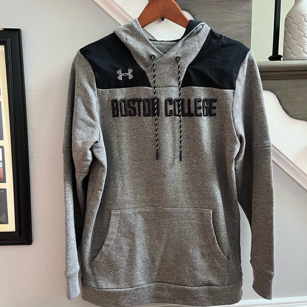 Under Armour Boston College Heavy Embroidery Coldgear Gray Hoodie sz S NWOT